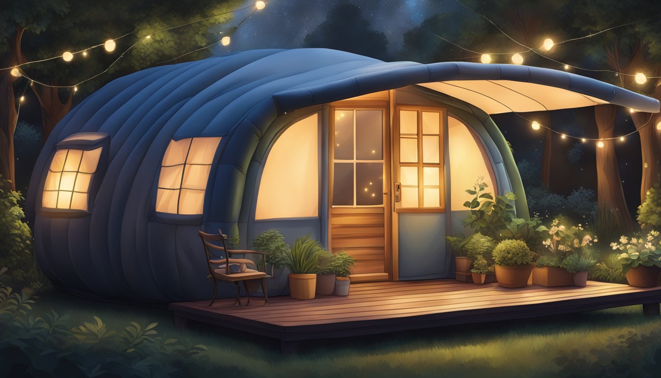 Compact Living in a Tiny House Inflatable Tent